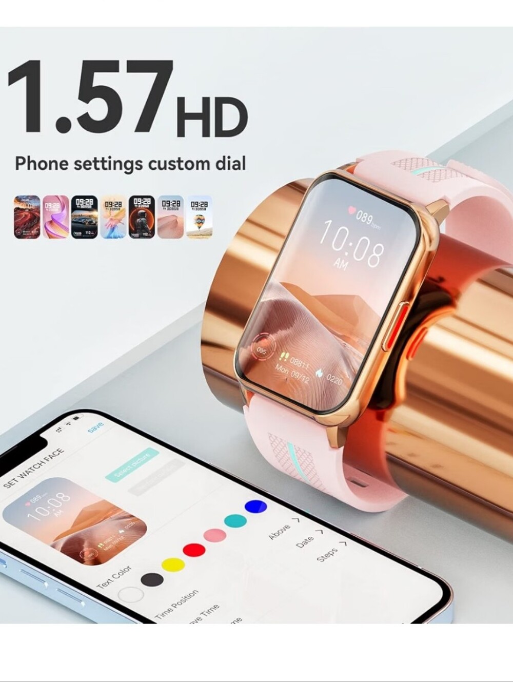 Smart Watch for Android iOS Phones,1.57 inch Full Touch Screen - Picture 7 of 7